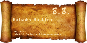 Belanka Bettina névjegykártya